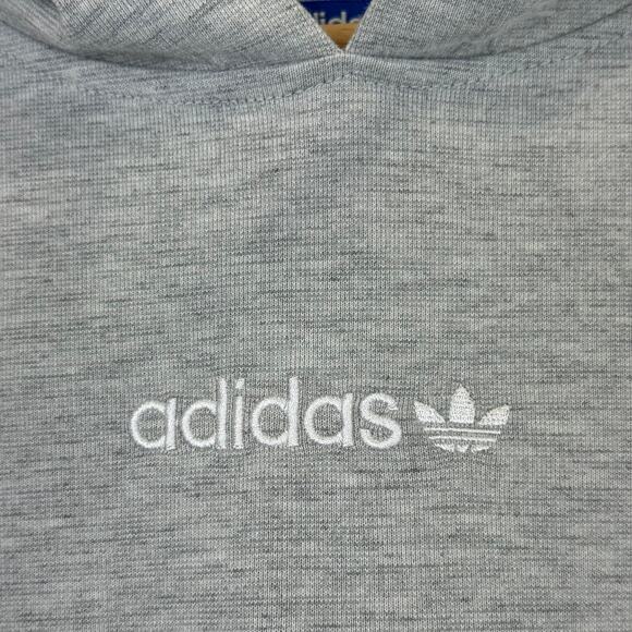 Adidas Originals TNT Trefoil Tape Pullover Hoodie Logo Stripe Gray Mens Size XS - Picture 4 of 12